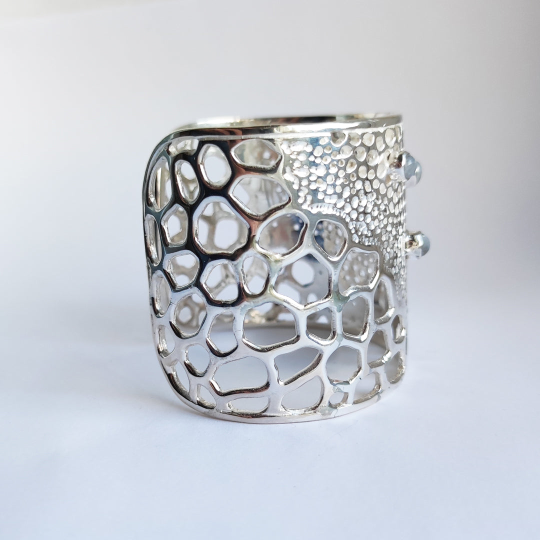 Sterling Silver 925 Moonstone Bracelet Cuff