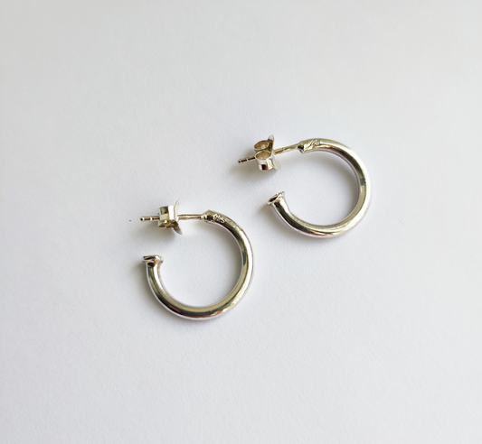Sterling Silver 15mm Huggie Hoops