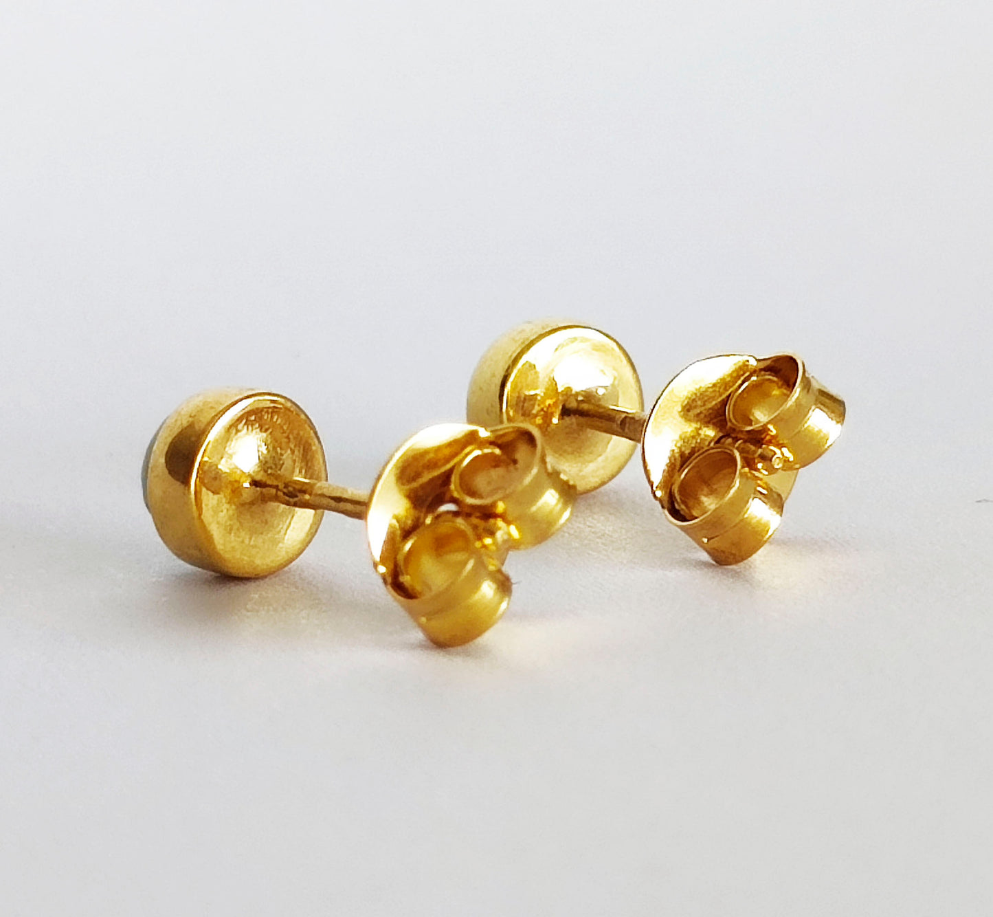 Larimar Gold Stud Earrings