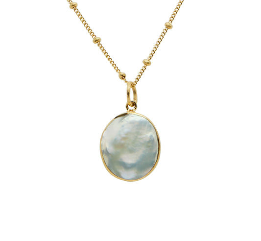 Gold Vermeil Single Baroque Pearl Necklace