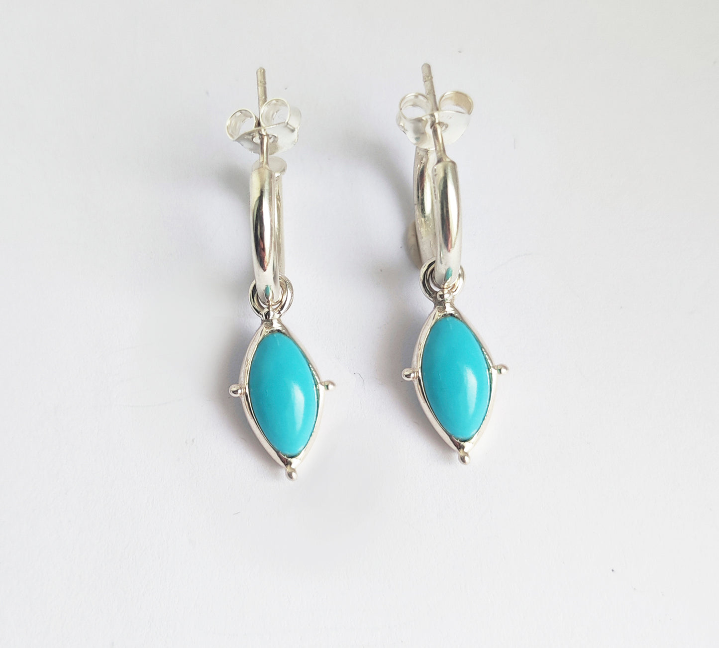 Turquoise Sterling Silver Hoop Earrings