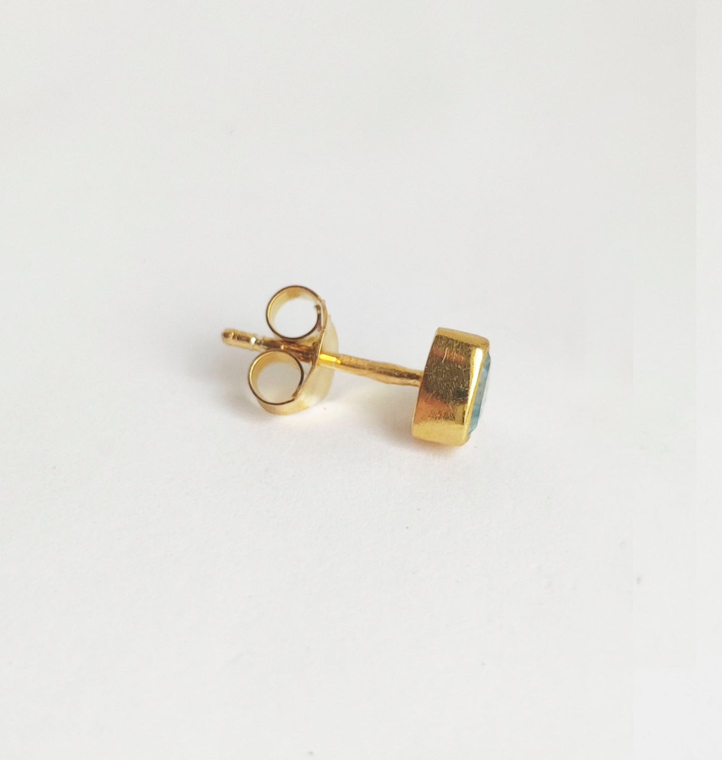 Blue Topaz Gold Stud Earrings