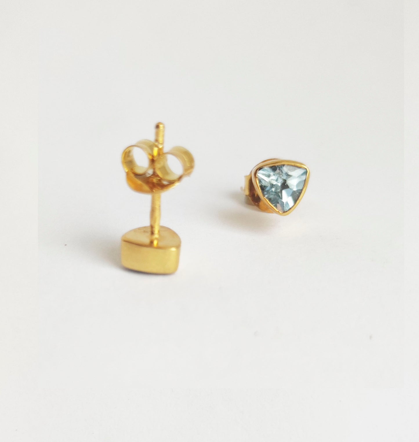 Blue Topaz Gold Stud Earrings