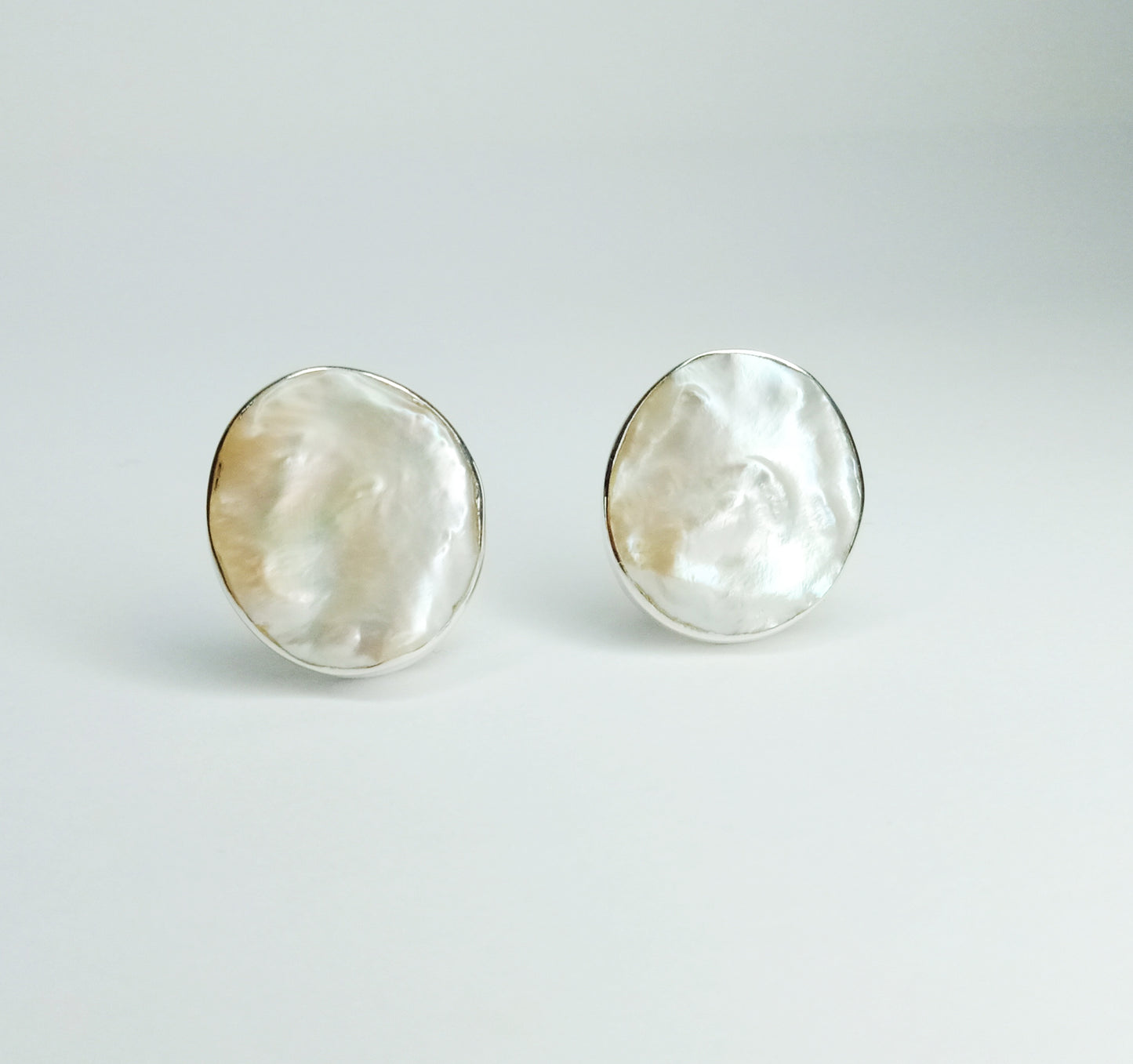 Natural Keshi Pearl Silver 925 Stud Earrings