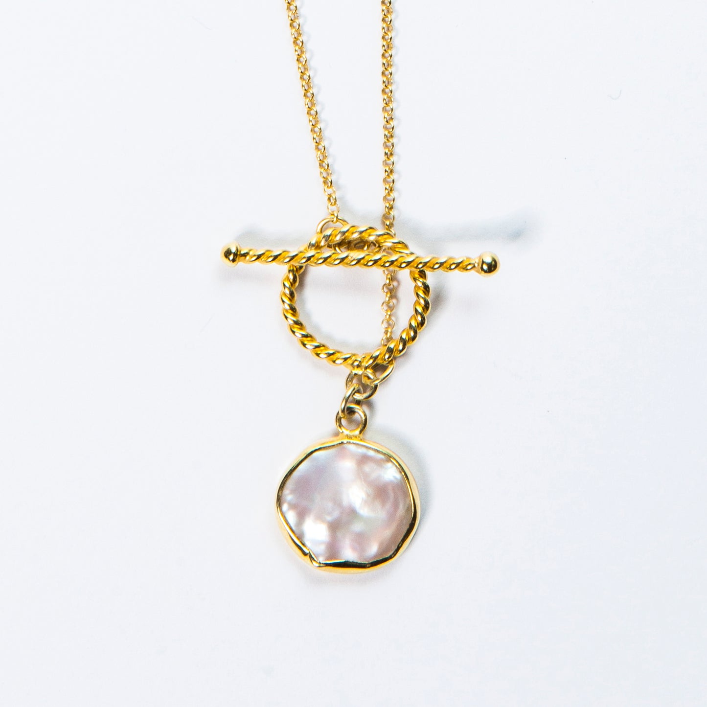Baroque Keshi Pearl Gold Fob Necklace