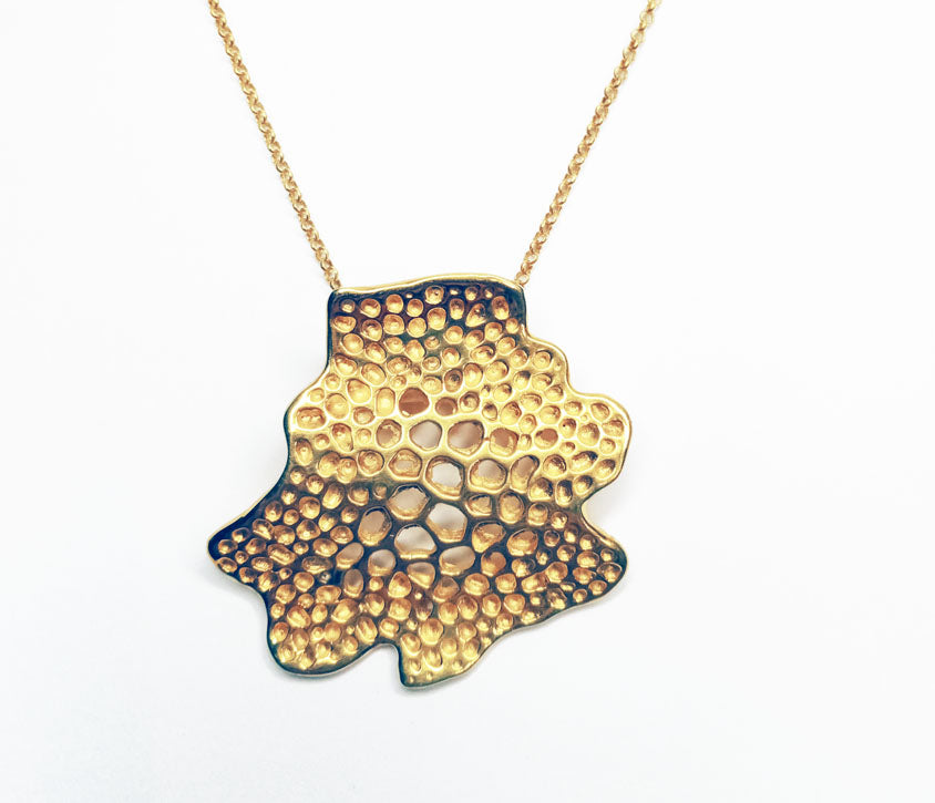 Labyrinth Wavy Coral Necklace Silver 925 18kt Gold Plate