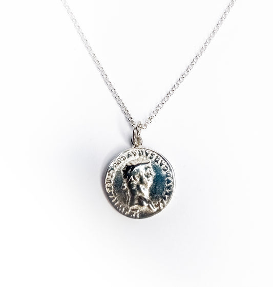 Sterling Silver Roman Coin Necklace