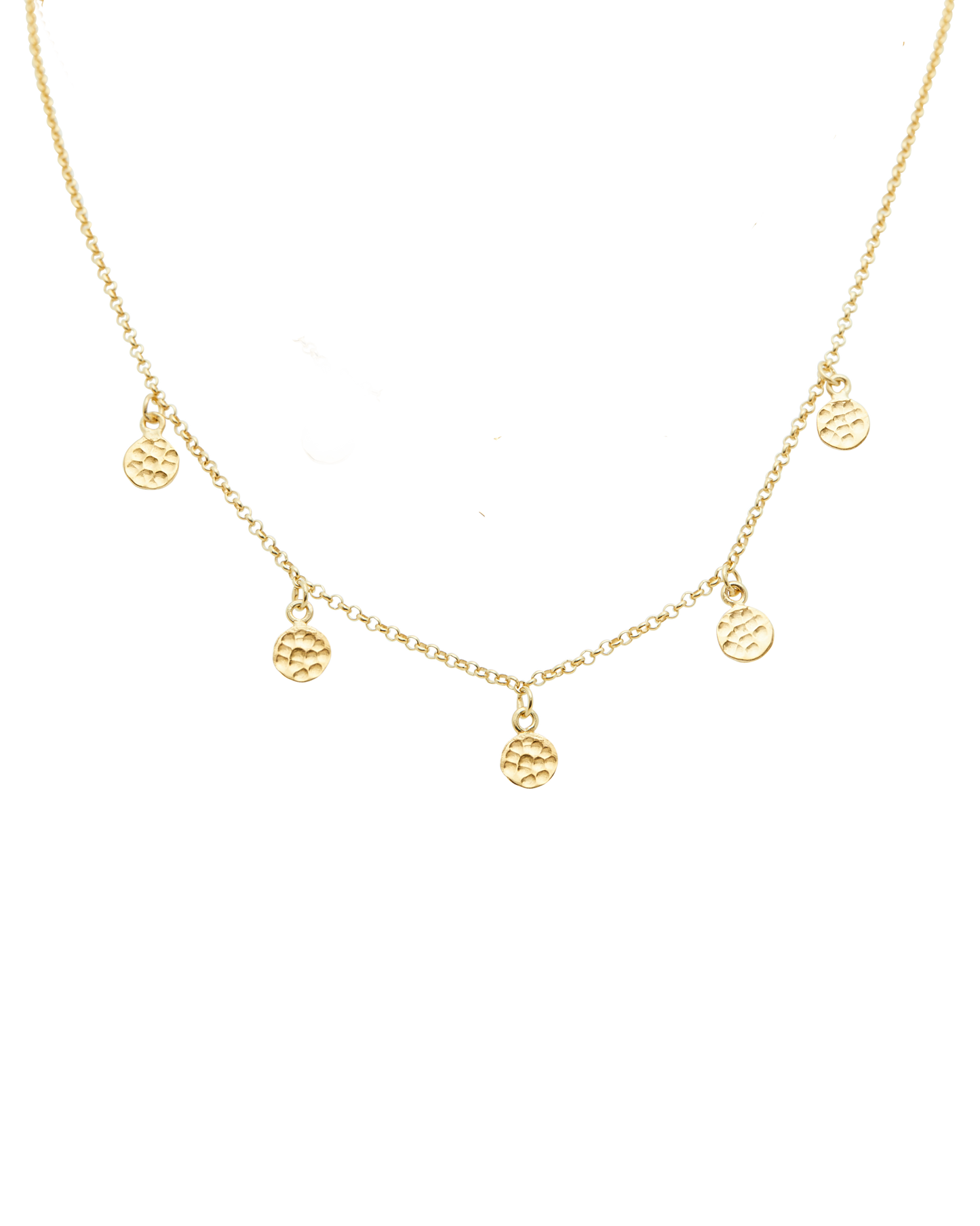 Sterling Silver Disk Necklace in 18kt Vermeil