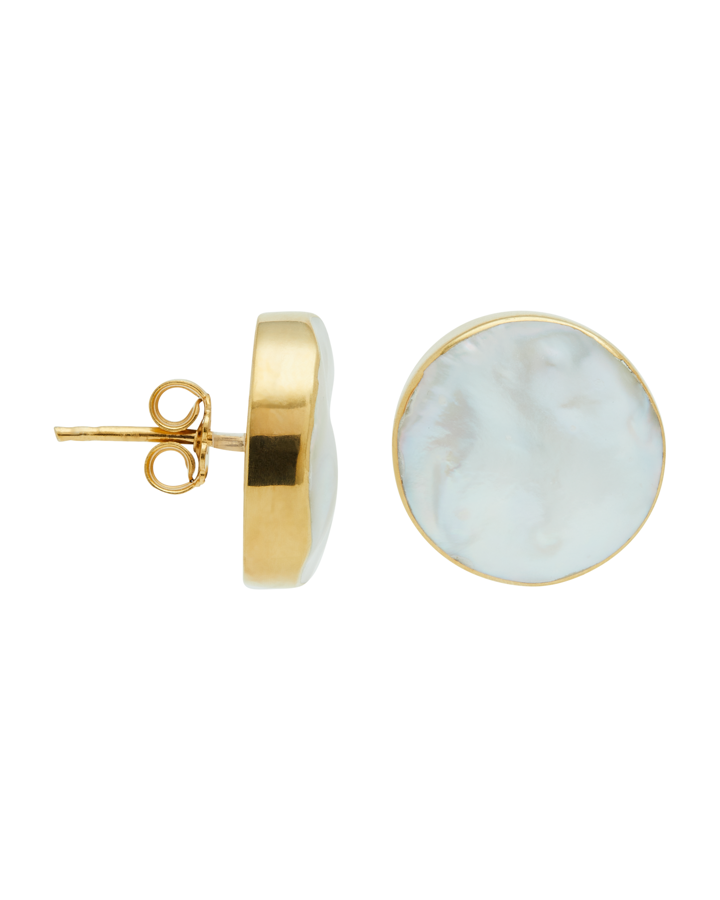 Keshi Pearl Gold Stud Earrings