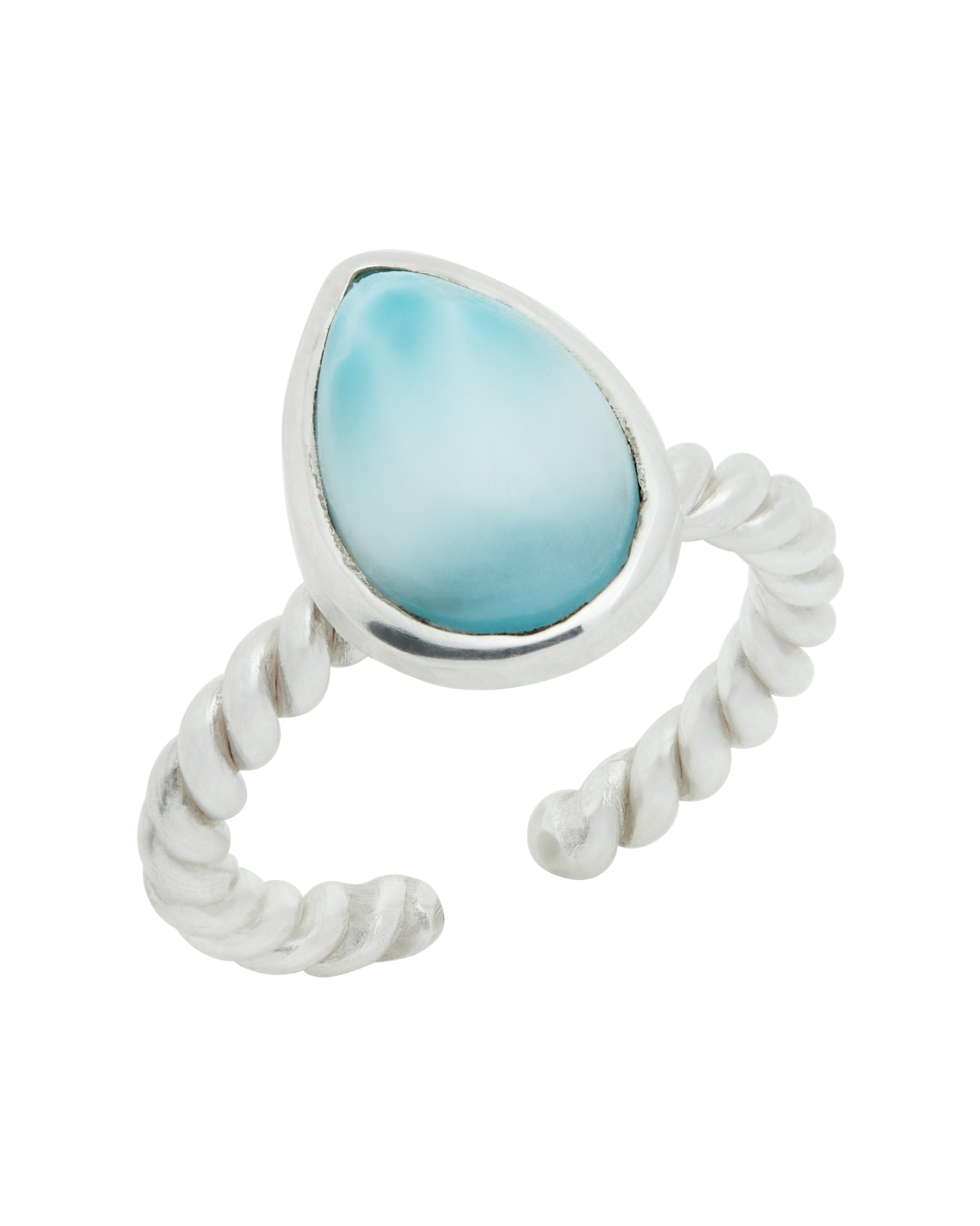 Larimar Voyage Silver Rope Ring