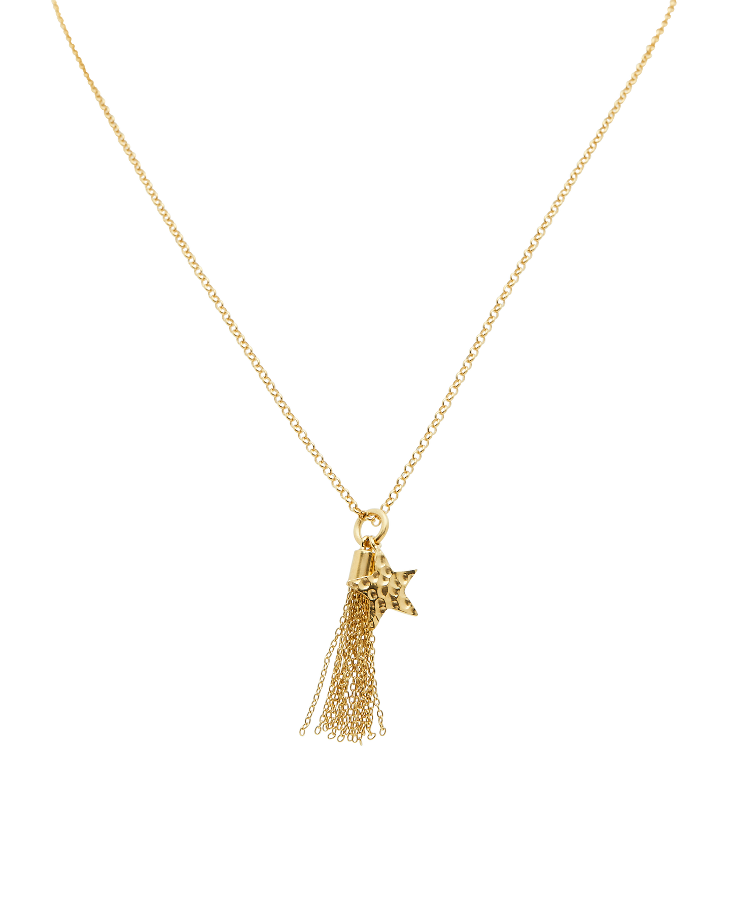 Shooting Star Tassle Necklace in Gold
