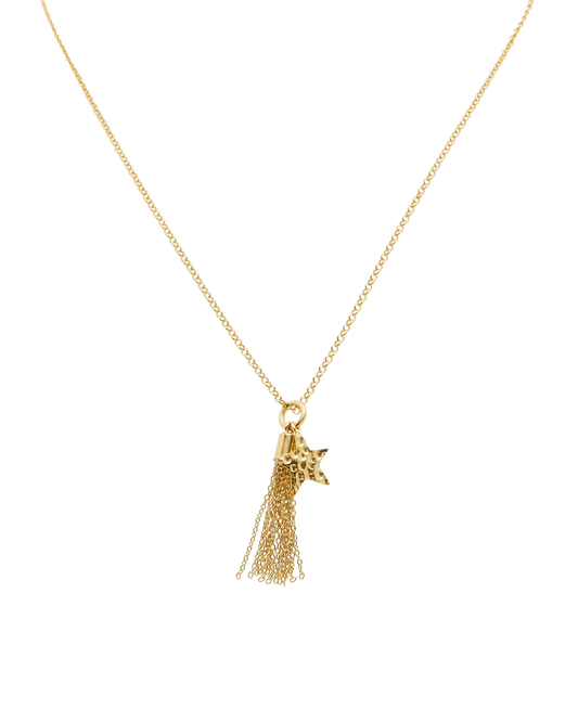Gold Shooting Star Tassle Necklace