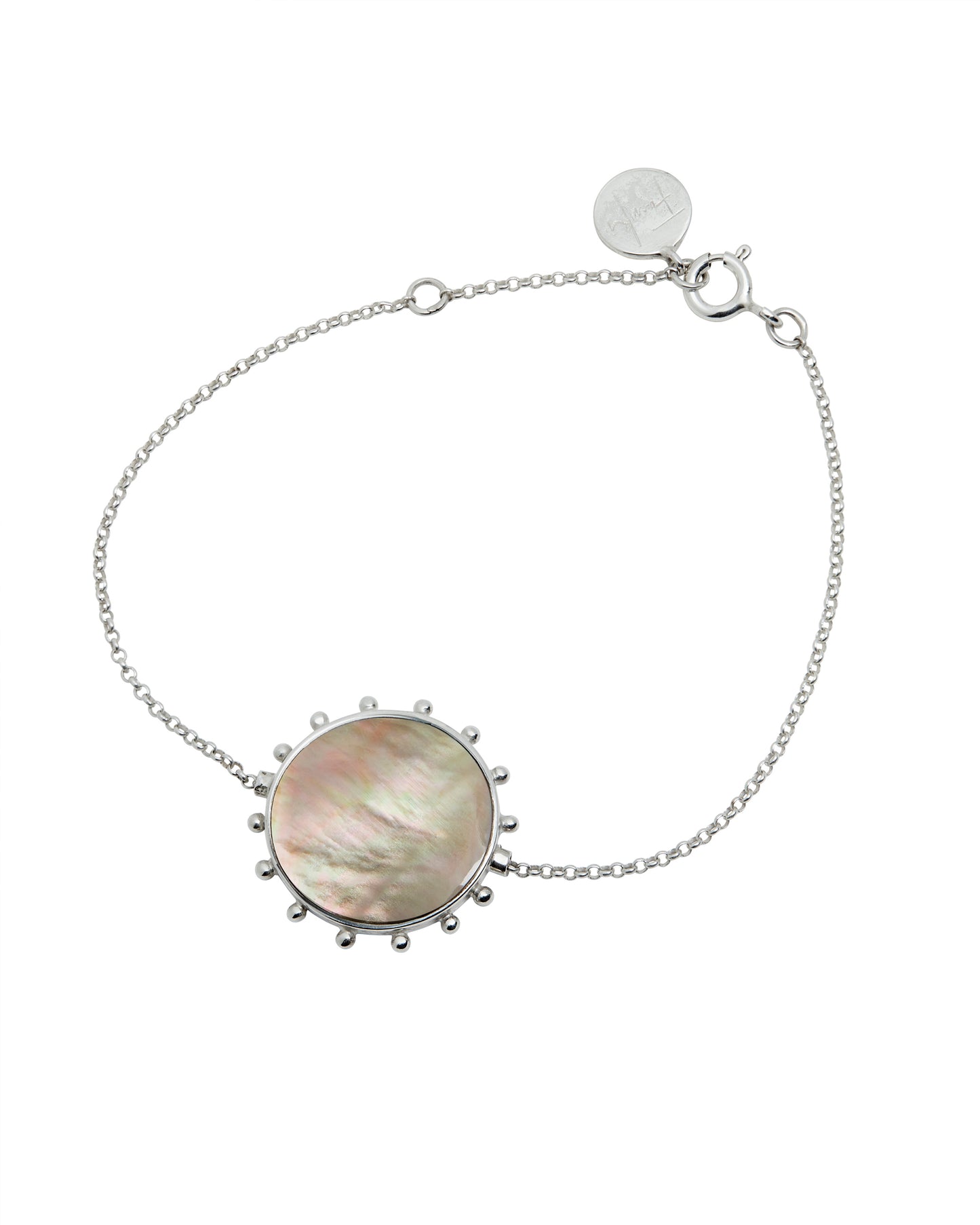Pink Pearl Sunseeker Sundial Silver Chain Bracelet