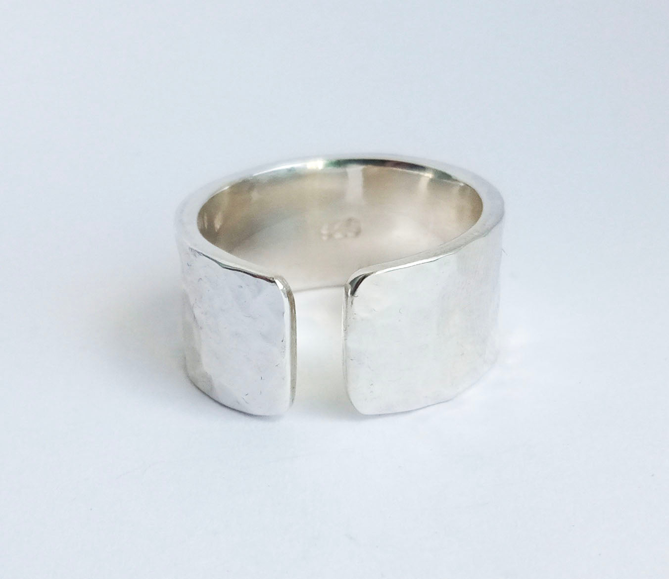 Gender Neutral Hammered Sterling Silver Chunky Ring