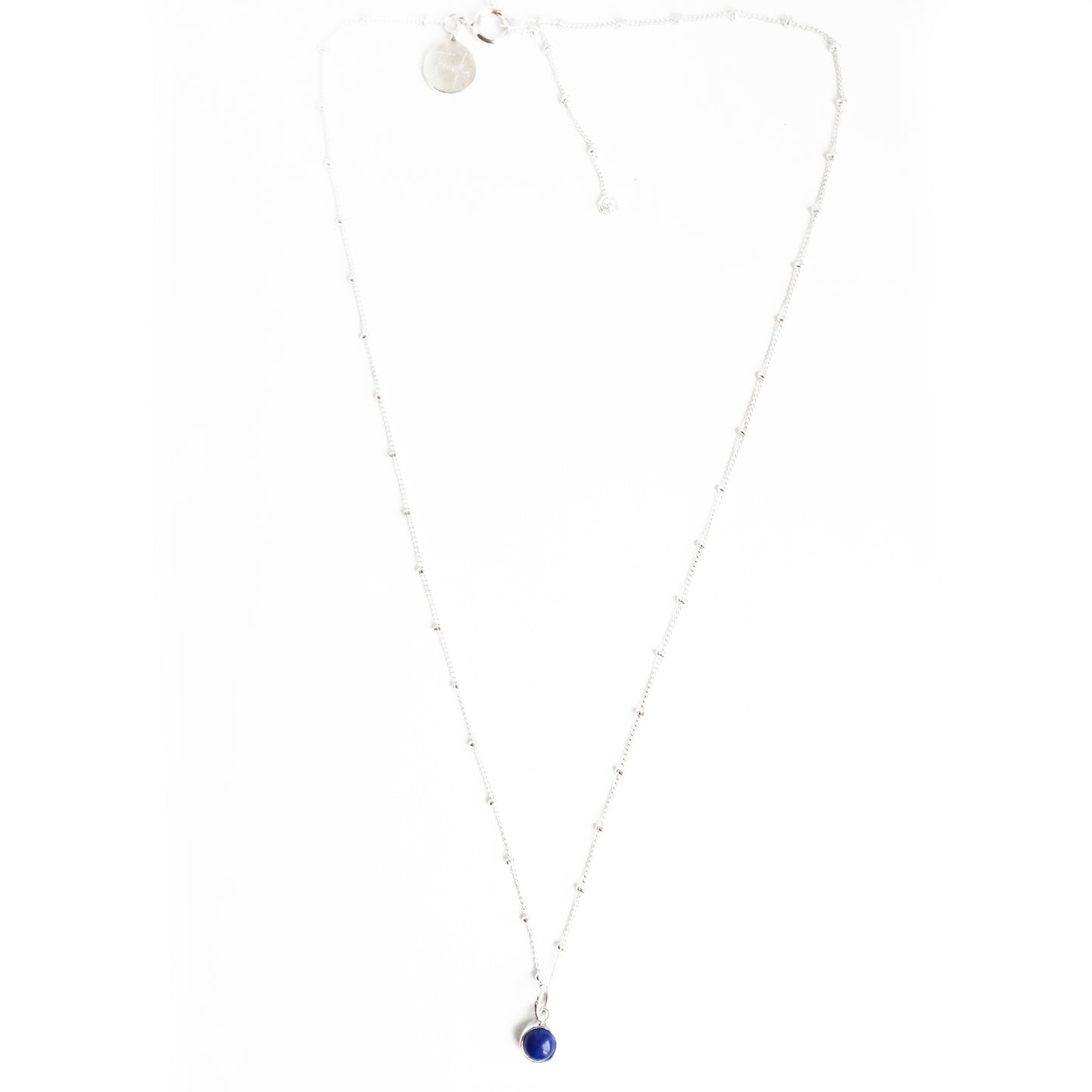 Sterling Silver 925 Lapis Lazuli Mini Gem Necklace