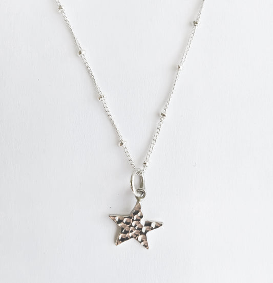 Dainty Silver Star Charm Necklace