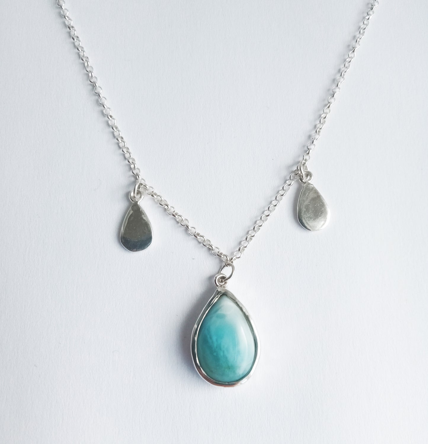Larimar Gemstone and Sterling Silver Icicle Necklace