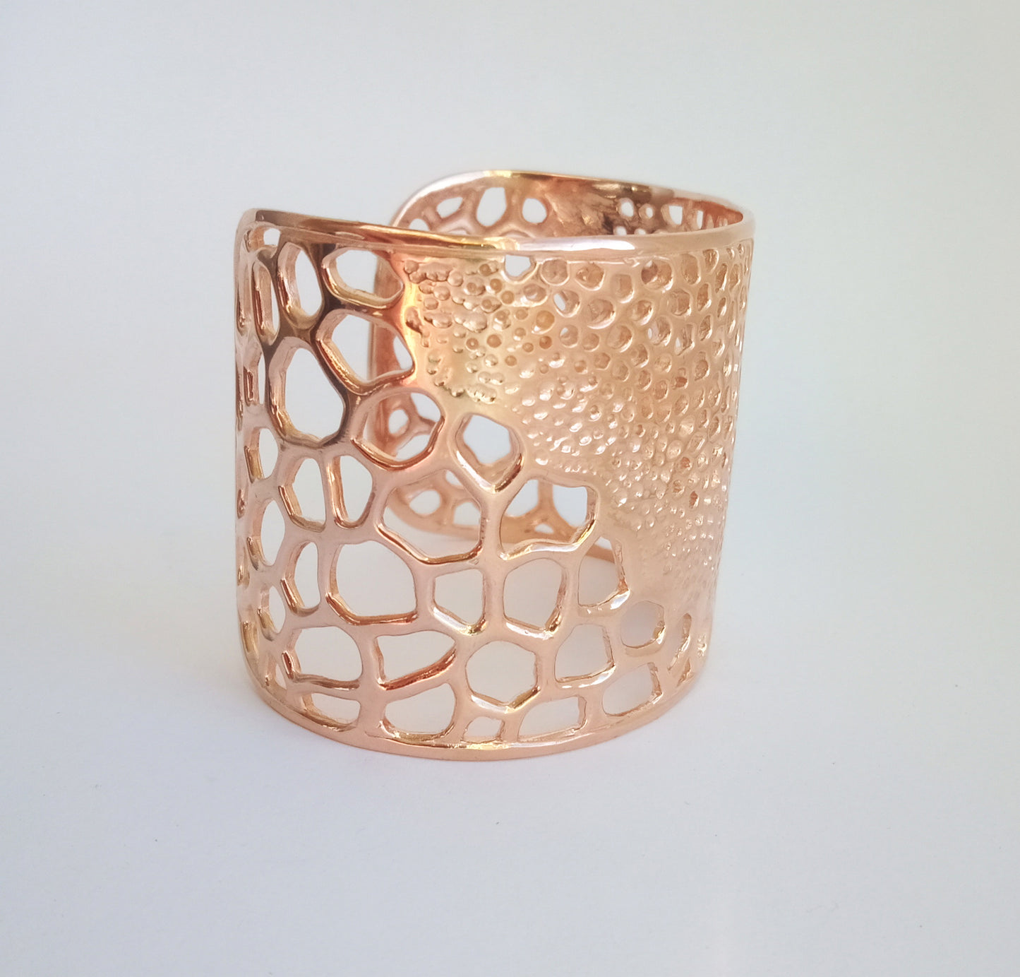Labyrinth Rose Gold Coral Bangle Cuff Bracelet