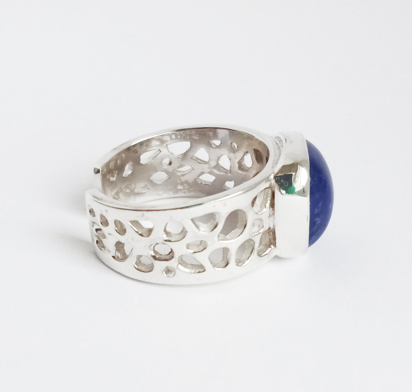 Gender Neutral Lapis Lazuli Silver Chunky Signet Ring