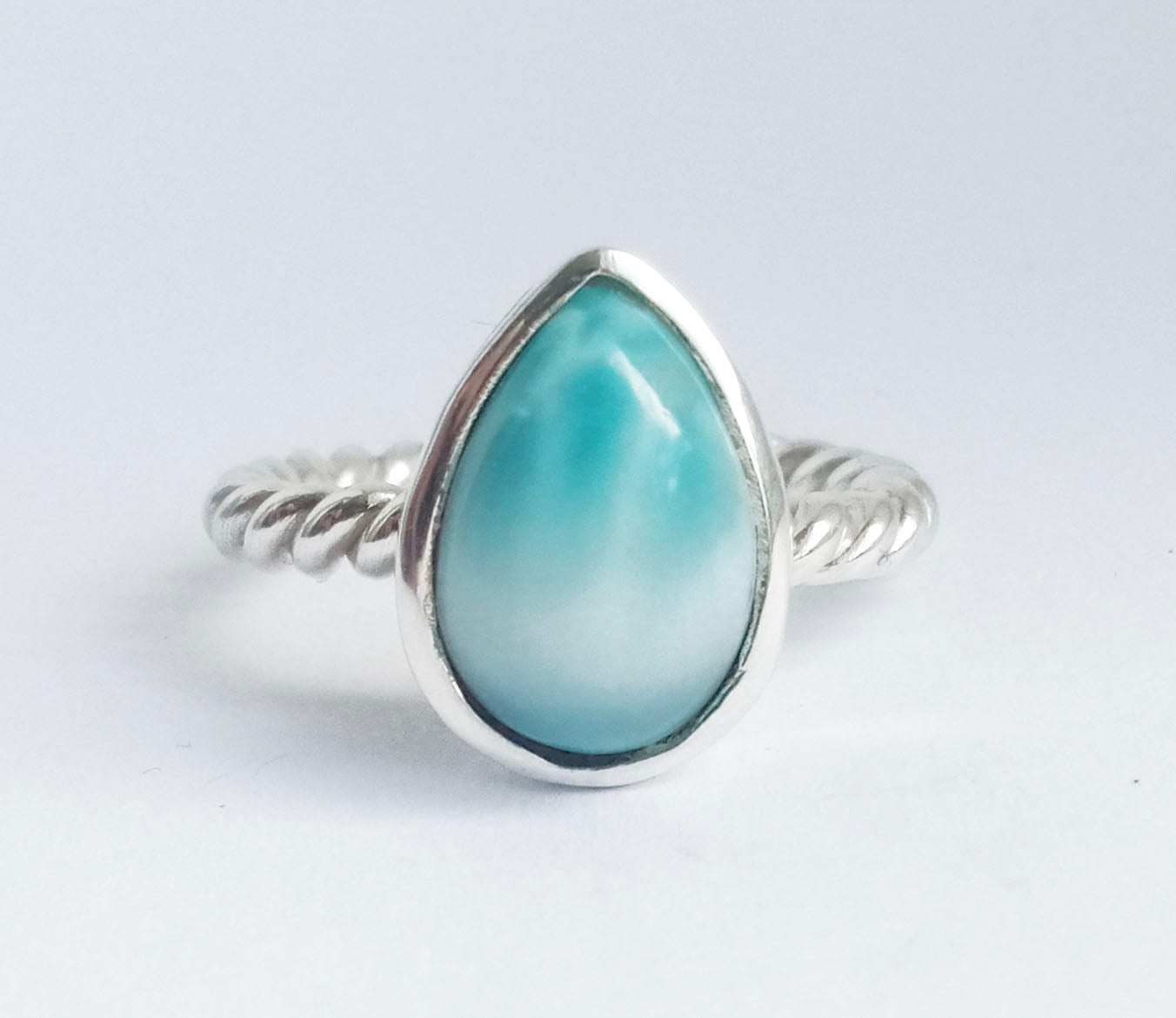 Larimar Voyage Silver Rope Ring