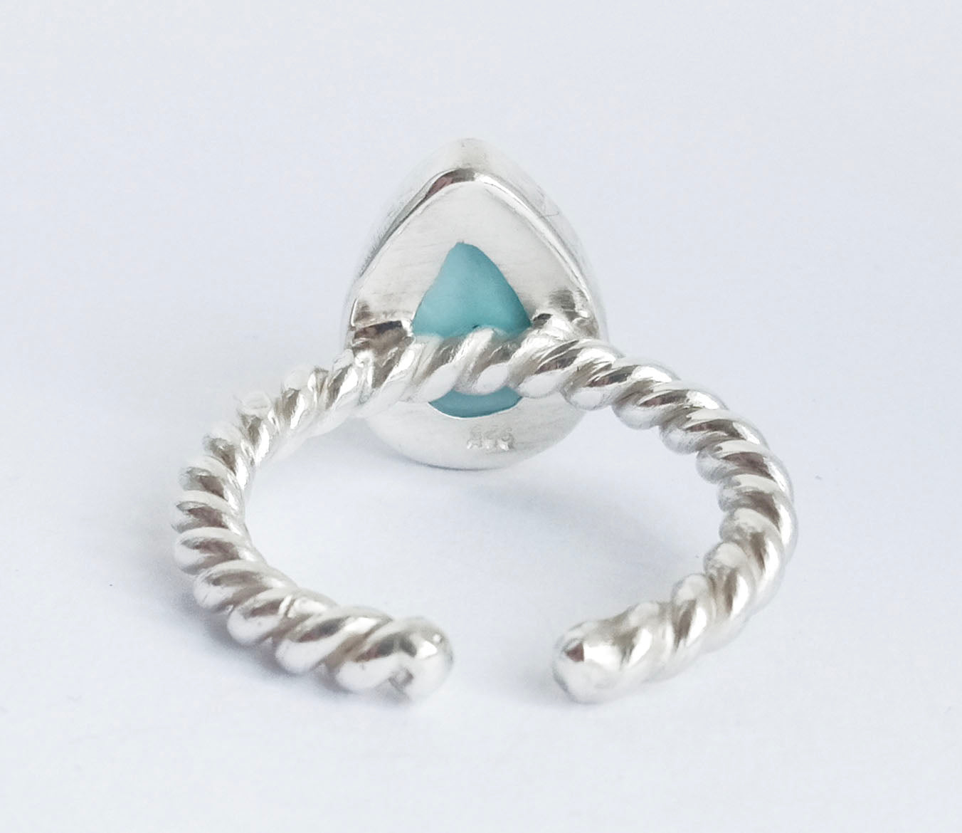 Larimar Voyage Silver Rope Ring