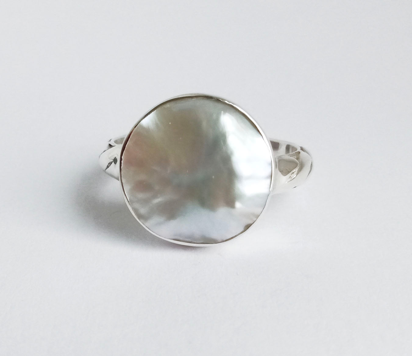 Baroque Pearl Silver Ring with Open Back