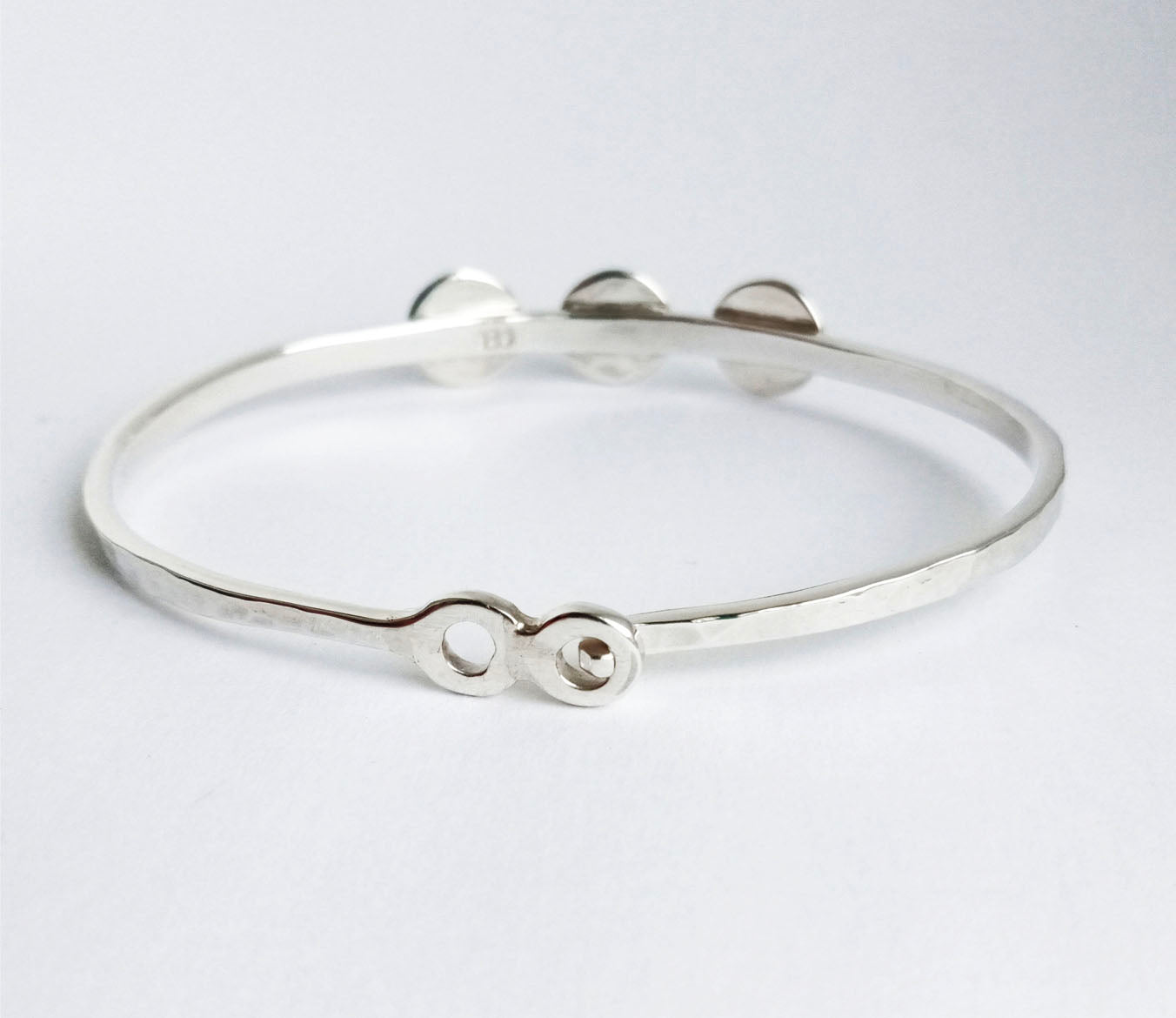 Jupiter Hammered Silver Adjustable Bangle Bracelet