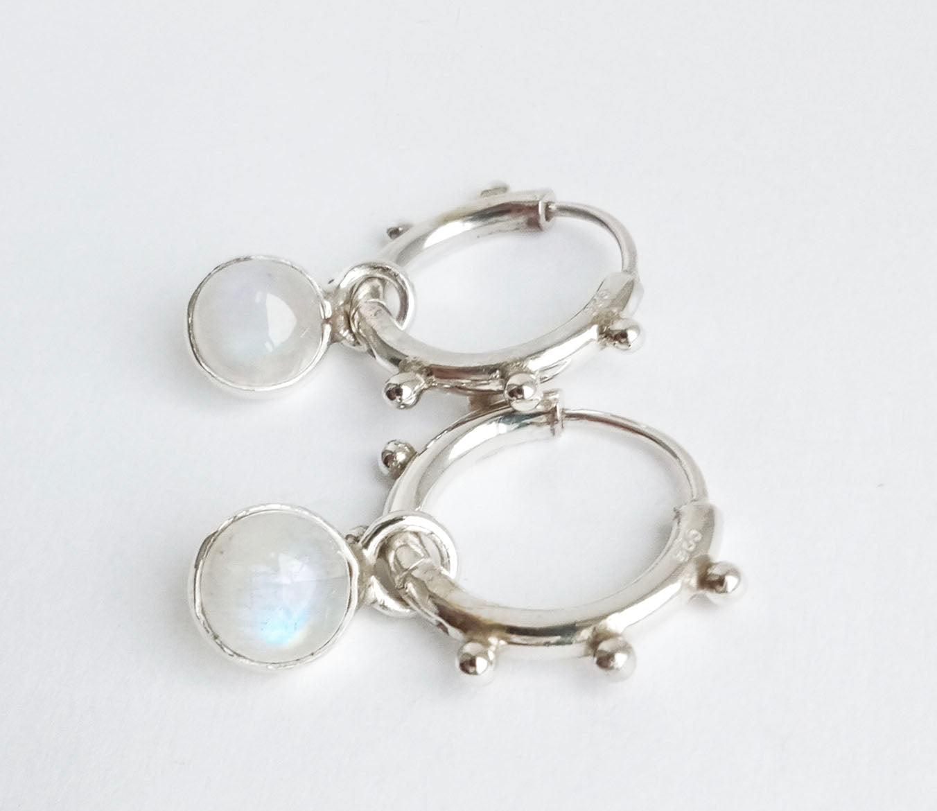 Jupiter Moonstone Silver Mini Hoops