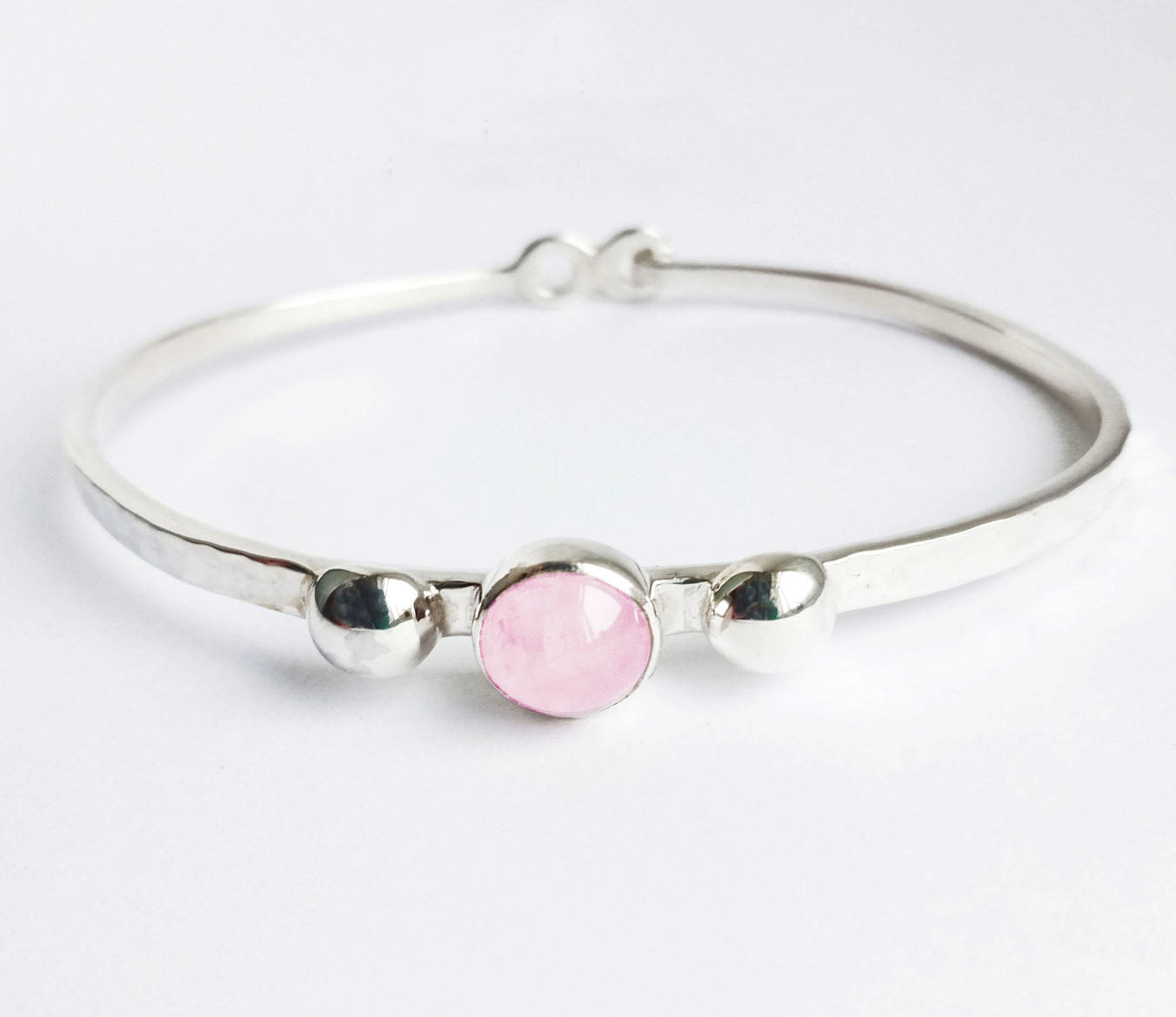 Jupiter Rose Quartz Sterling Silver Adjustable Bangle