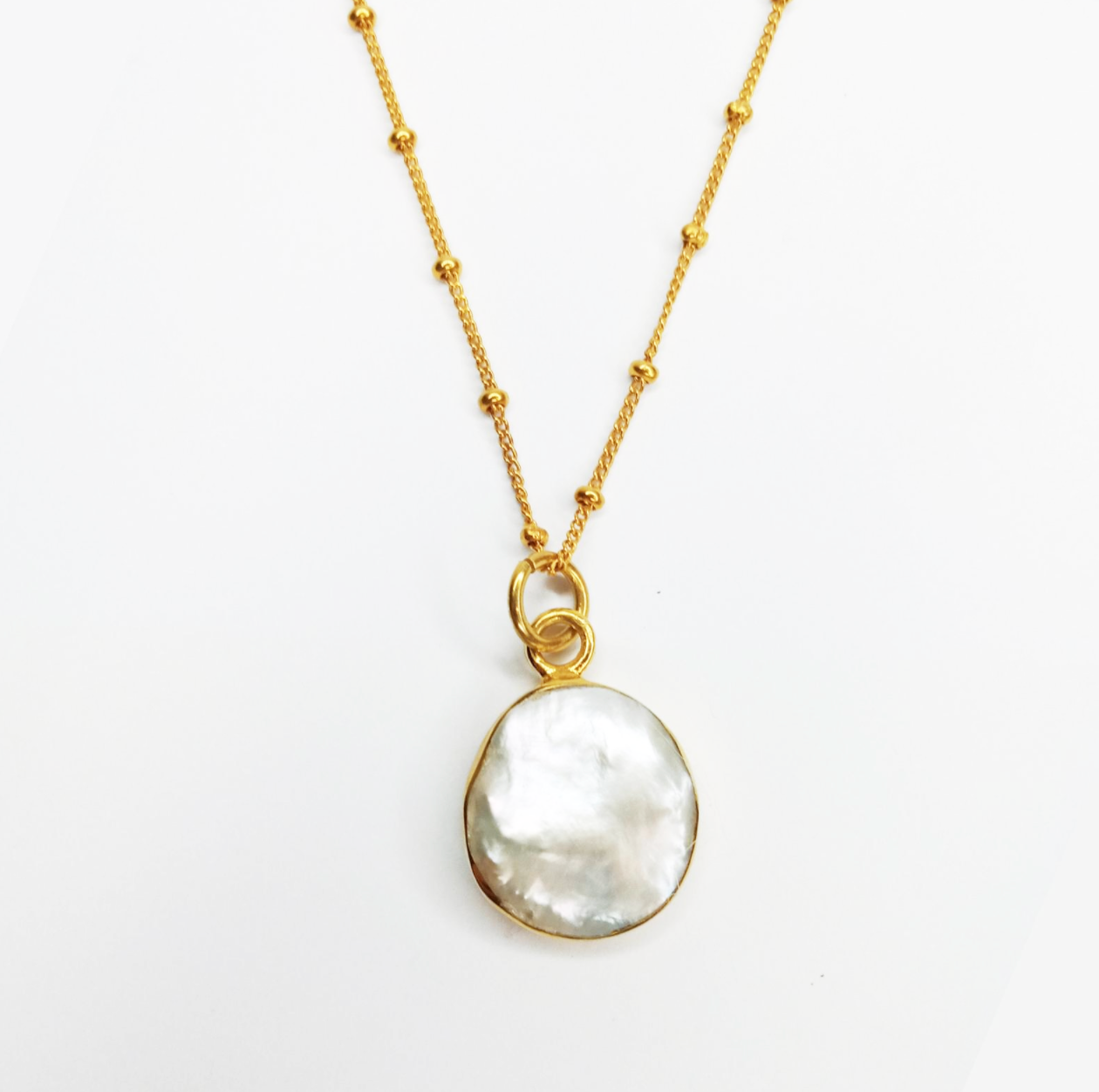 Gold Vermeil Single Baroque Pearl Necklace