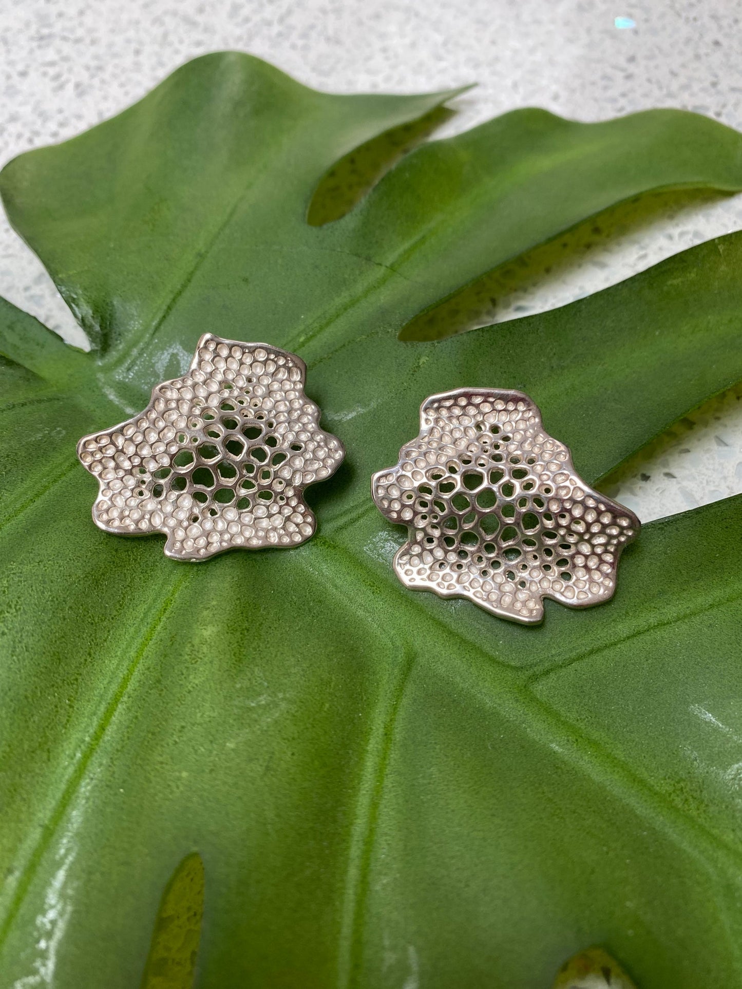 Labyrinth Silver Wave Statement Earrings